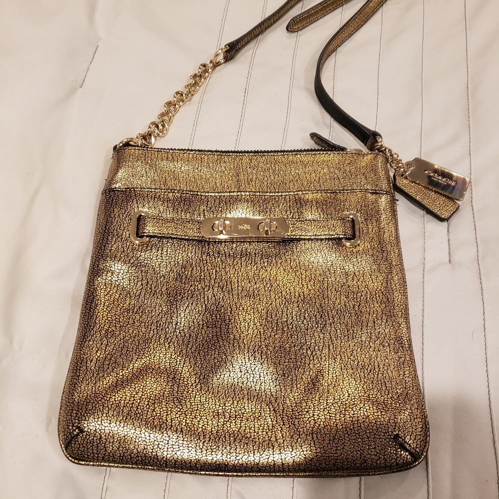 Gold Coach Crossbody Purse